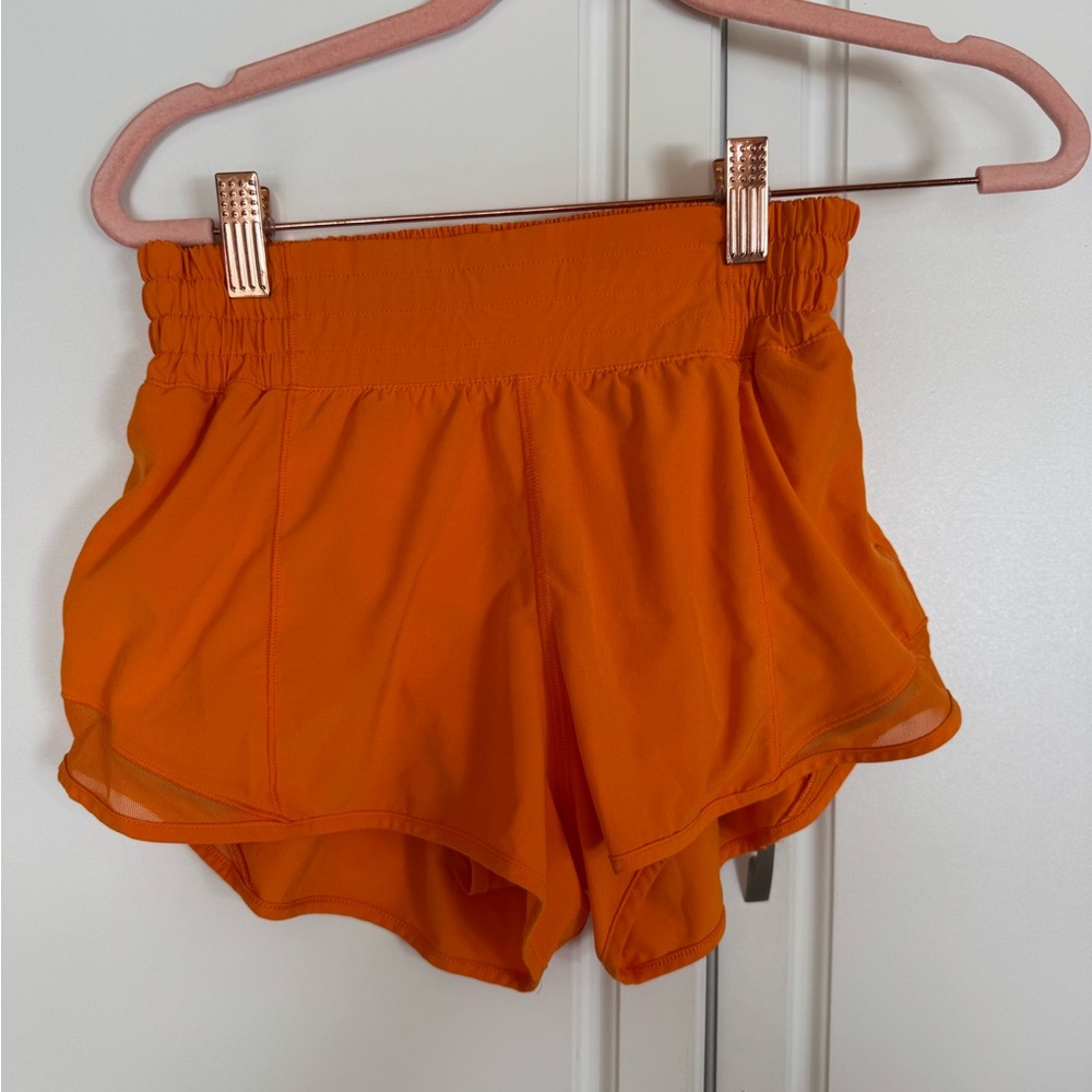 Lulu Lemon - Women's Athletic Orange Running Shorts